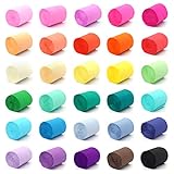 DAOUZL Krepppapier 30 Farben, Krepppapier bunt, Regenbogen Krepppapier, Party Bunt...