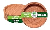 zig zag 100 % kompostierbare, umweltfreundliche Einwegteller, 30,5 cm, strapazierfähig,...
