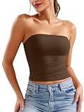 ZAAYO Schulterfrei Tube Top Damen Bandeau Top Y2K Slim Fit Crop Top Sexy Sommer...