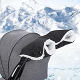 MOAZIFI Schwarz Kinderwagen Handwärmer, Kinderwagenmuff Atmungsaktiv Wasserfest...