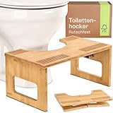 Praknu Klappbarer Toilettenhocker aus FSC® Bambus-Holz –...