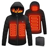 Beheizte Jacke mit Kapuze, Warme Jacke USB Heizjacke mit 3 Heizstufen,...