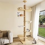 Romiromi Kratzbaum,7 Etagen 250-260cm Höhenverstellbar Kratzbaum Deckenhoch,mit...