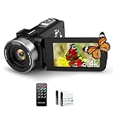 XrePro Videokamera 4K, 42MP Camcorder 3.0 Zoll 270 Grad Drehbarer IPS Bildschirm...