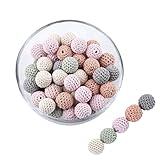 Promise Babe Erwachsene 16mm 40 PC Bunt Runde Gehäkelt Holzperlen mit Loch zum...