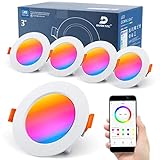 DUSKTEC LED Einbaustrahler 230V 4er Set, LED Spot RGB Neutralweiß, Spots Deckenleuchte...