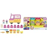 Play-Doh Peppas Eiswagen Spielset, Peppa und Schorsch Figuren und 5 Dosen, Multicolour,...