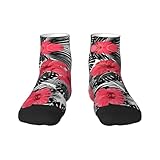 axzttupy Socken für Erwachsene, Hibiskusdruck, für den Alltag, bequem, atmungsaktiv,...