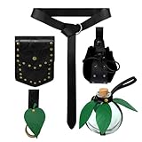 Mittelalterliches 5-teiliges Hüfttaschen-Set mit Zaubertrankflasche, PU-Ledergürtel und...