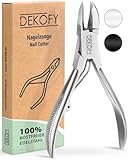 DEKOFY Nagelzange Edelstahl 10CM - Extra scharfe Nagelschere mit präzisem Schnitt -...