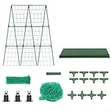 Yuanpgky A-förmiges Gurkenspalier-Set für Kletterpflanzen, PVC-beschichteter Stahl,...
