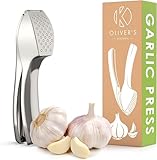 Oliver's Kitchen ® Premium Knoblauchpresse - Handlich & Leicht zu Reinigen - Zerkleinert...