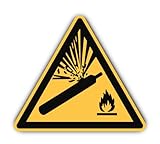 Warnung vor Gasflaschen: W029 - DIN EN ISO 7010 / ASR A1.3 - Aufkleber: 20 cm, 1...