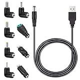 MEROM 5V Universal Stromkabel Netzkabel USB zu DC Kabel Ladekabel mit 8 Stecker (5.5mm *...