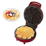 BEHOME Waffeleisen Mit Herzwaffelform, Waffelmaker mit Antihaftbeschichtung für 5...