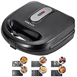 SOKANY 6-in-1 Multifunktionsgerät 750W (Sandwich Maker, Waffeleisen, Kontaktgrill, Donut...