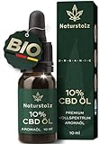 Naturstolz® CBD-Öl 10% - Vollspektrum - Bio Hanföl Tropfen mit 1000mg Cannabidiol -...