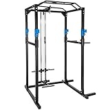 tectake® Kraftstation, mit Latzugmaschine, Fitnessstation, Power Rack, Power...