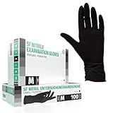 SF Nitrilhandschuhe M Schwarz – 100 Stück Einweghandschuhe, Einmalhandschuhe,...