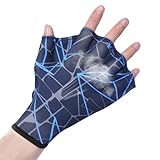 Schwimmhandschuhe mit Schwimmflossen – Half-Cut Aquatic Fitness Training Handflossen –...