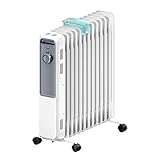 13-Flossen-Ölheizkörper, leiser tragbarer Heizkörper mit Trockengestell, Thermostat, 3...