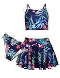 Arshiner Mädchen Bikini Set 3er Sommer Badeanzüge Kinder Dreiteilig Tankini...