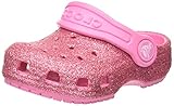 Crocs Unisex Kinder Classic Glitter Clog T Holzschuh, Rosa Limonade, 27/28