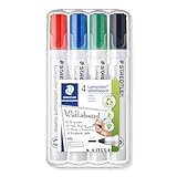 STAEDTLER Whiteboard-Marker Lumocolor, Rundspitze ca. 2 mm Linienbreite, Set mit 4 Farben,...