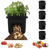 Roysmart 5 Stück Kartoffel Pflanzsack, 10 Gallonen Pflanzen Tasche, Vliesstoff...