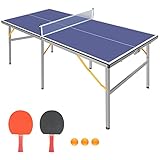 NicBex 1,8 m große, faltbare Tischtennisplatte, tragbares Tischtennis-Set mit Spielnetz,...