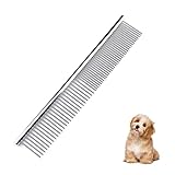 lumcov Hundekämme 2-in-1 Edelstahl Haustier Kamm,Haustier Stahlkamm mit abgerundeten...