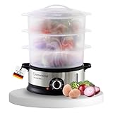 Sommertal Dampfgarer STEAMY800 Dämpfer 800W 3 Schicht Topf BPA-Frei regelbar...
