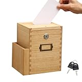 KIRIGEN Holz Vorschlagsbox zur Wandmontage Kommentarsammlung mit Schloss Holzspenden- und...