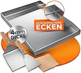 flammtal - Grillplatte aus 4mm rostfreiem Edelstahl [40 x 30cm] - Plancha...