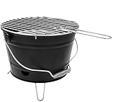 matrasa Premium Grilleimer mit Kohleschale und Rost - Holzkohlegrill Picknickgrill 27 cm...