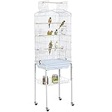 Yaheetech XXL Vogelkäfig Vogelbauer Wellensittich Kanarien mit Freisitz und...