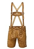 Steigenhöfer Manufaktur Echtledertrachtenhose mit Trägern, Farbe: Hellbraun, Größe: 50