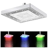 8 Zoll(20cm) Duschkopf Regendusche LED Kopfbrause Regenduschkopf mit 3 Farben...