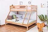 Etagenbett/Spielbett Lukas Buche massiv Natur mit schräger Leiter, inkl...