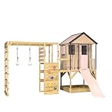 Wendi Toys M48-G Stelzenhaus mit Rutsche, Kletterturm aus FSC-Holz, Spielhaus Kinder...