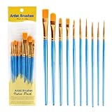 Künstlerpinsel - Acryl- Und Aquarellpinsel -Pinsel -Pinsel -Set Von 10, Professionelle...
