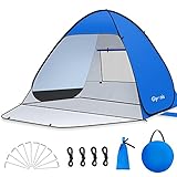 Glymnis Strandmuschel Pop Up Strandzelt Strand Zelt mit Reißverschlusstür UV-Schutz 50+...