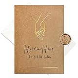 møij Karte zur Hochzeit aus Kraftkarton mit goldener Heißfolienprägung - Hand...