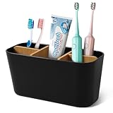 Votoko Zahnbürstenhalter, Kunststoff Toothbrush Holder mit Bambus Trennwänden,...
