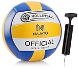 NAJATO Sports Volleyball – Beachvolleyball inkl. Ballpumpe – Langlebiger Volleyball...