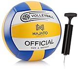 NAJATO Sports Volleyball – Beachvolleyball inkl. Ballpumpe – Langlebiger Volleyball...