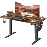 SONGMICS Höhenverstellbarer Schreibtisch elektrisch, 60 x 140 x (72-120) cm, stufenlos...