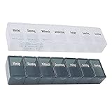 2x Pillendose 7 Tage, Tablettenbox, Pillenturm, Medikamentenbox, Pillenbox,...