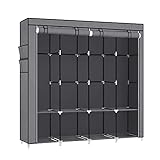 SONGMICS Stoffschrank, Kleiderschrank, 45 x 170 x 167 cm, 4 Hängefächer, mit...