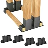 HENGMEI 4er Set Holzstapelhilfe Holzstapelhalter Brennholzregal Kaminholzhalter...